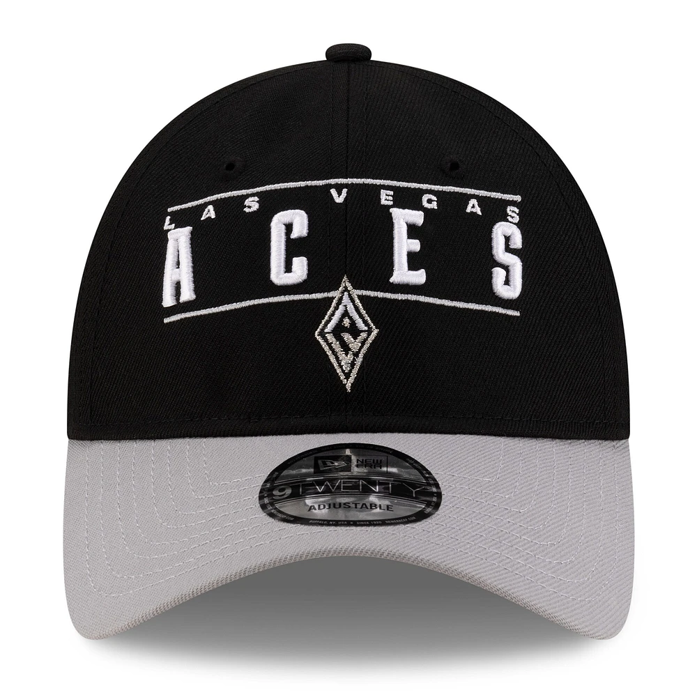 Unisex New Era Black/Silver Las Vegas Aces 2025 WNBA Draft 9TWENTY Adjustable Hat