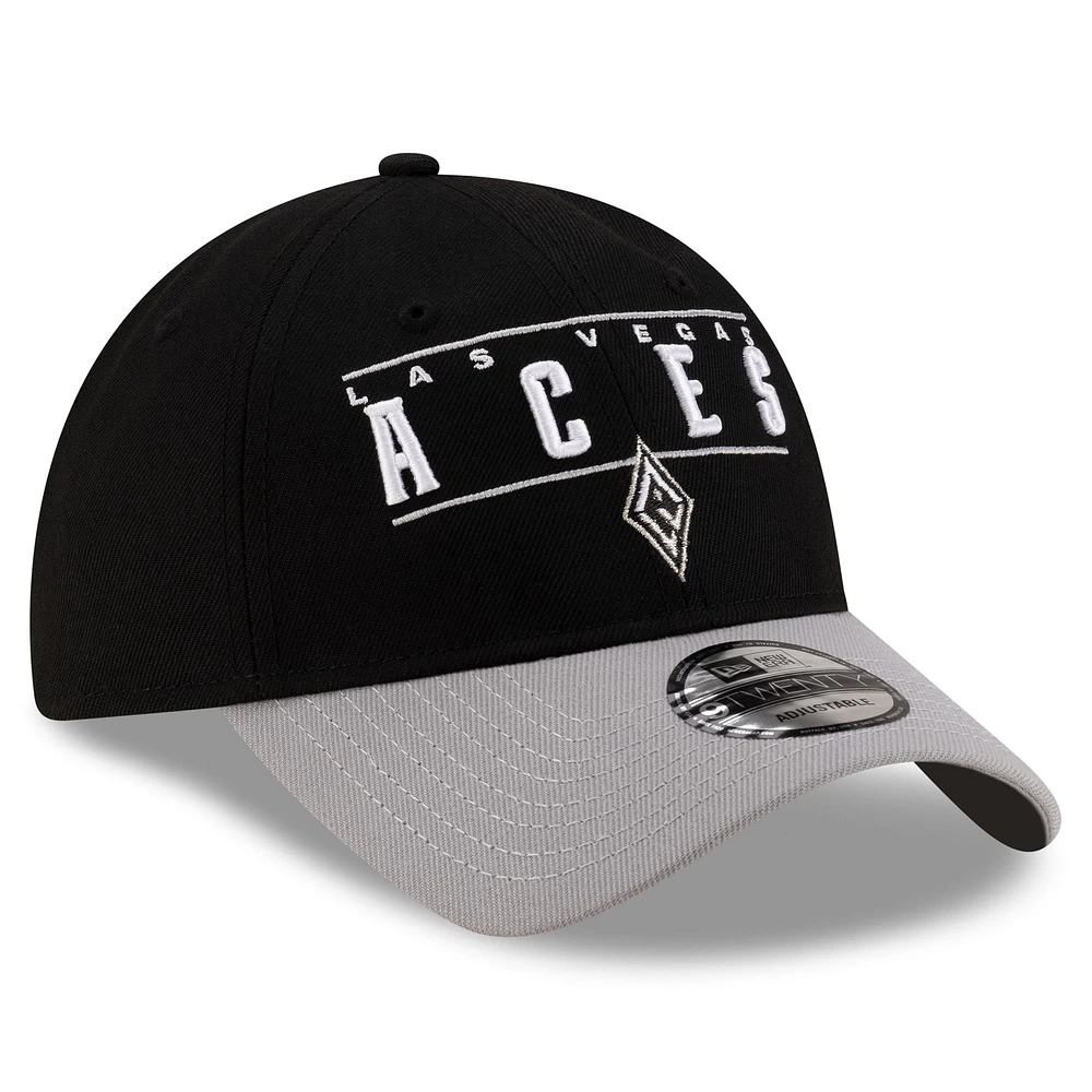 Unisex New Era Black/Silver Las Vegas Aces 2025 WNBA Draft 9TWENTY Adjustable Hat