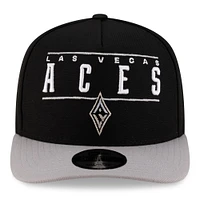 Casquette unisexe New Era noire/argentée Las Vegas Aces 2025 WNBA Draft A-Frame 9FIFTY Snapback