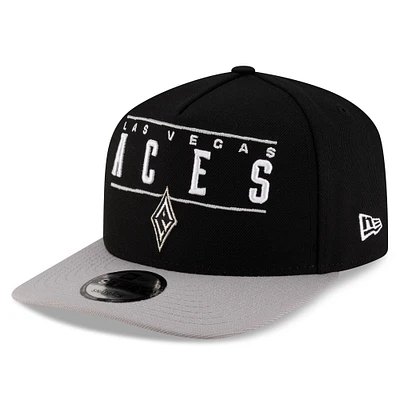 Casquette unisexe New Era noire/argentée Las Vegas Aces 2025 WNBA Draft A-Frame 9FIFTY Snapback