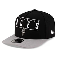 Casquette unisexe New Era noire/argentée Las Vegas Aces 2025 WNBA Draft A-Frame 9FIFTY Snapback