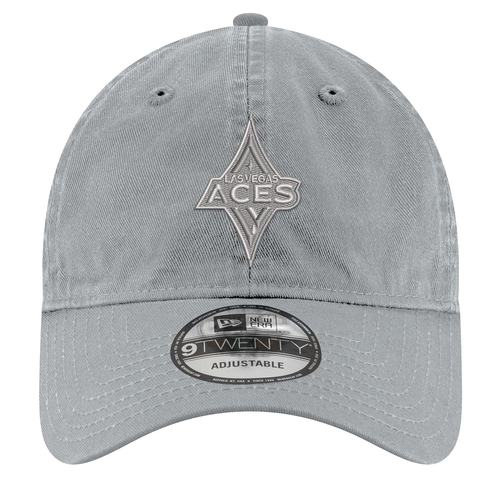 Casquette ajustable unisexe New Era grise Las Vegas Aces Core Tonal 9TWENTY