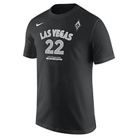 Unisex Nike A'ja Wilson Black Las Vegas Aces Explorer Edition Name & Number T-Shirt