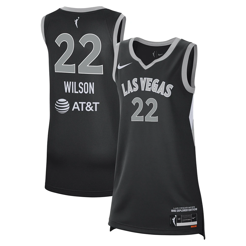 Unisex Nike A'ja Wilson Black Las Vegas Aces Explorer Edition Player Jersey