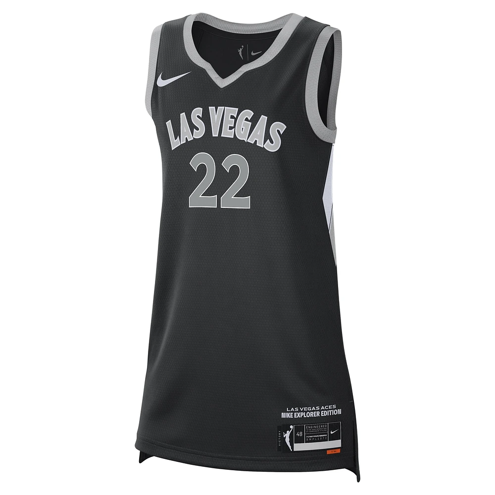 Unisex Nike A'ja Wilson Black Las Vegas Aces Explorer Edition Player Jersey