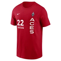 Unisex Nike A'ja Wilson Red Las Vegas Aces Rebel Edition Name & Number T-Shirt