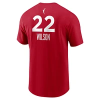 Unisex Nike A'ja Wilson Red Las Vegas Aces Rebel Edition Name & Number T-Shirt