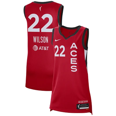 Maillot de joueur unisexe Nike A'ja Wilson rouge Las Vegas Aces Rebel Edition