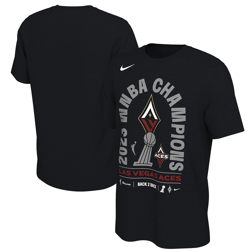 T-shirt unisexe Nike noir Las Vegas Aces 2023 WNBA Finals Champions Locker Room authentique