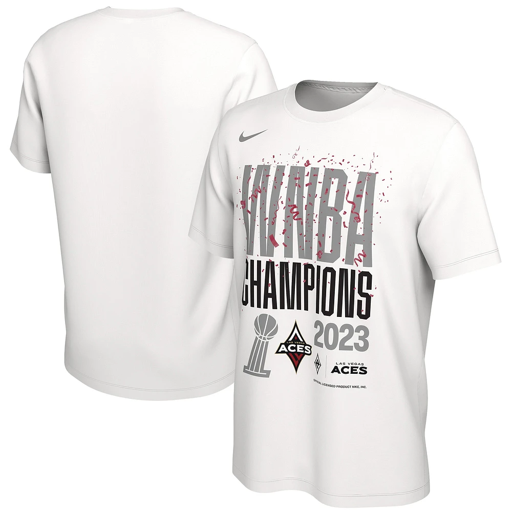 T-shirt unisexe Nike blanc Las Vegas Aces 2023 WNBA Finals Champions Authentic Parade