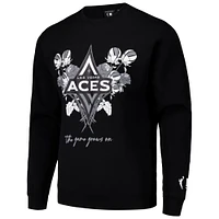 Unisex round21 Black Las Vegas Aces Bloom Pullover Crew Sweatshirt