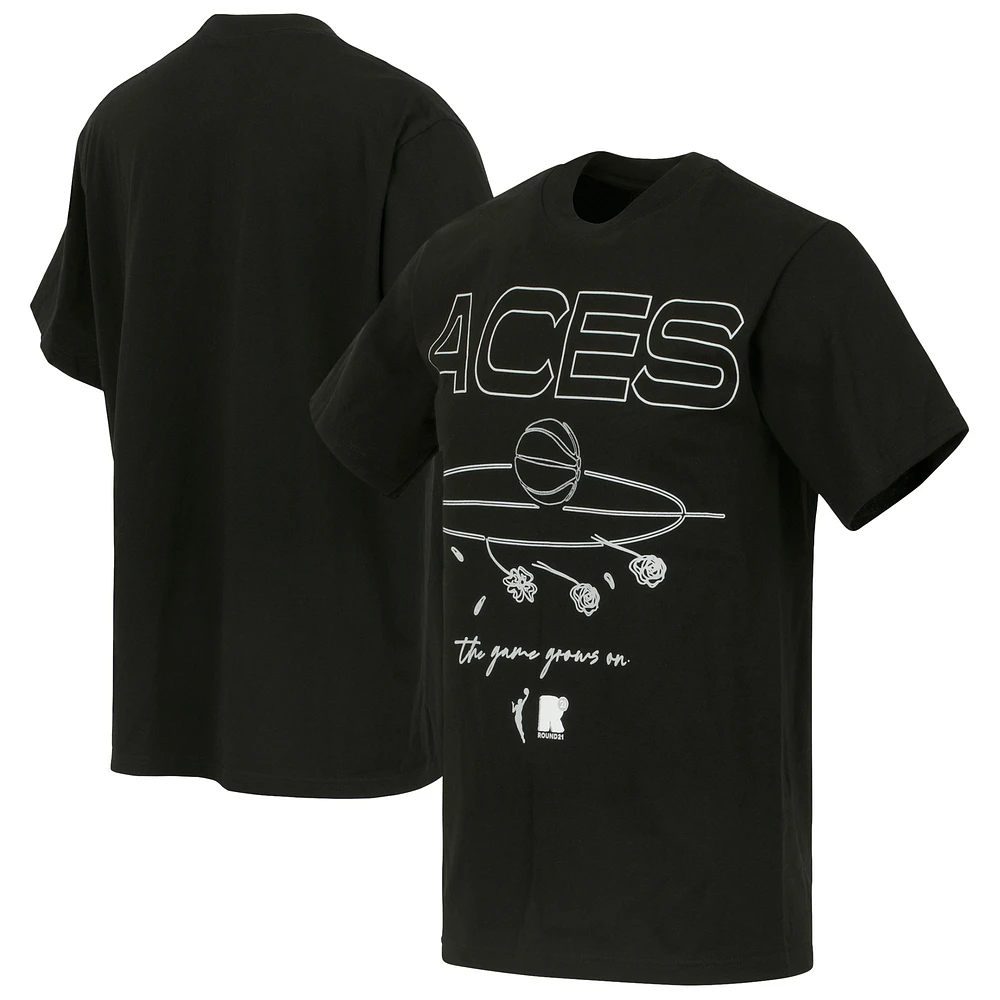 Unisex round21 Black Las Vegas Aces Home Court T-Shirt