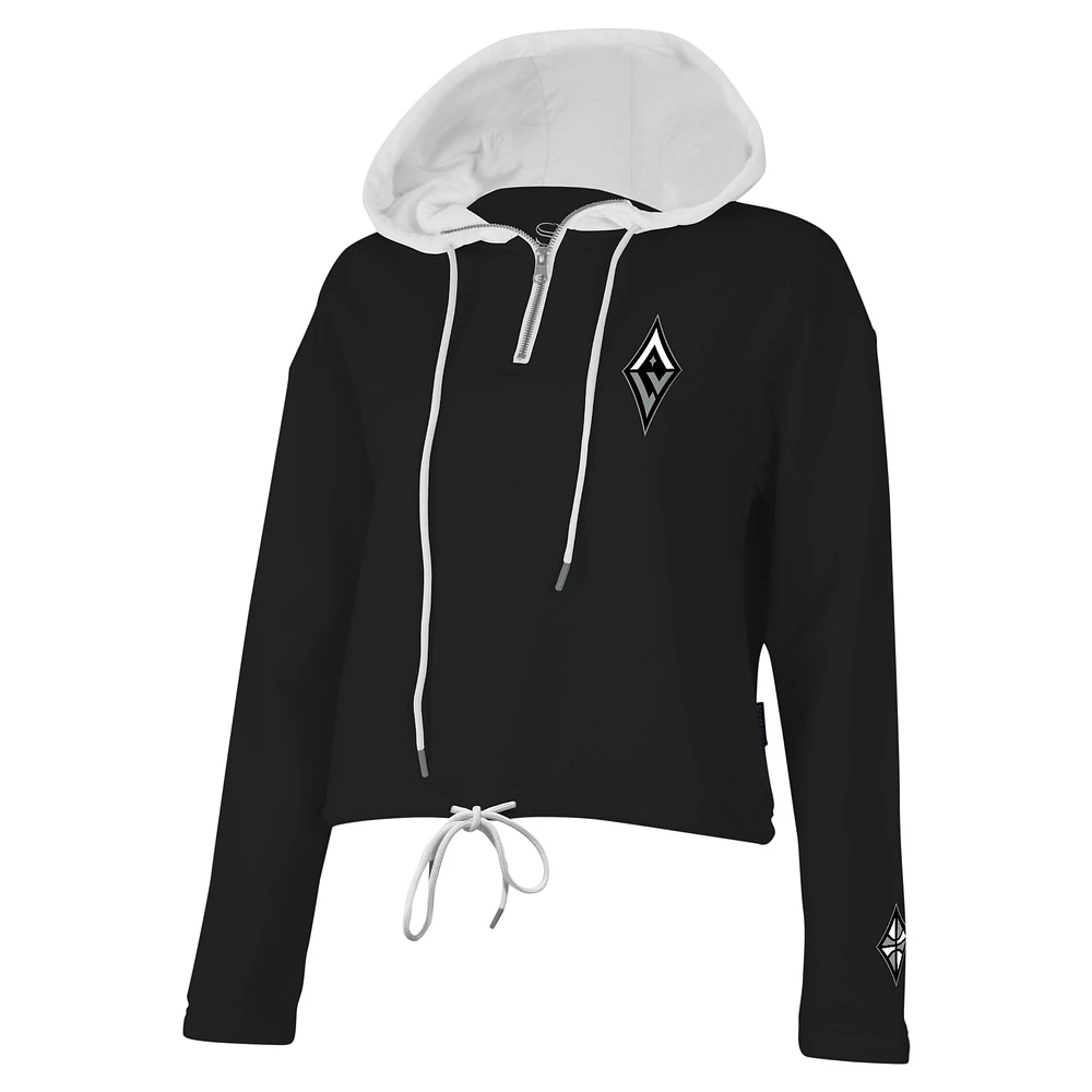 Women's Stadium Essentials Black Las Vegas Aces Game Plan Quarter-Zip Hoodie