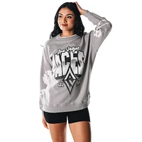 Women's The Wild Collective  Gray Las Vegas Aces Double Collar Fleece Pullover Sweatshirt