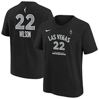 Youth Nike A'ja Wilson Black Las Vegas Aces Explorer Edition Name & Number T-Shirt