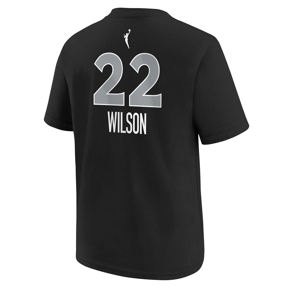 Youth Nike A'ja Wilson Black Las Vegas Aces Explorer Edition Name & Number T-Shirt