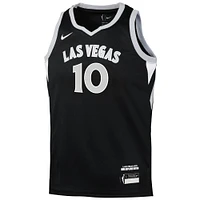 Maillot de joueur Nike Kelsey Plum noir pour jeune Las Vegas Aces Explorer Edition