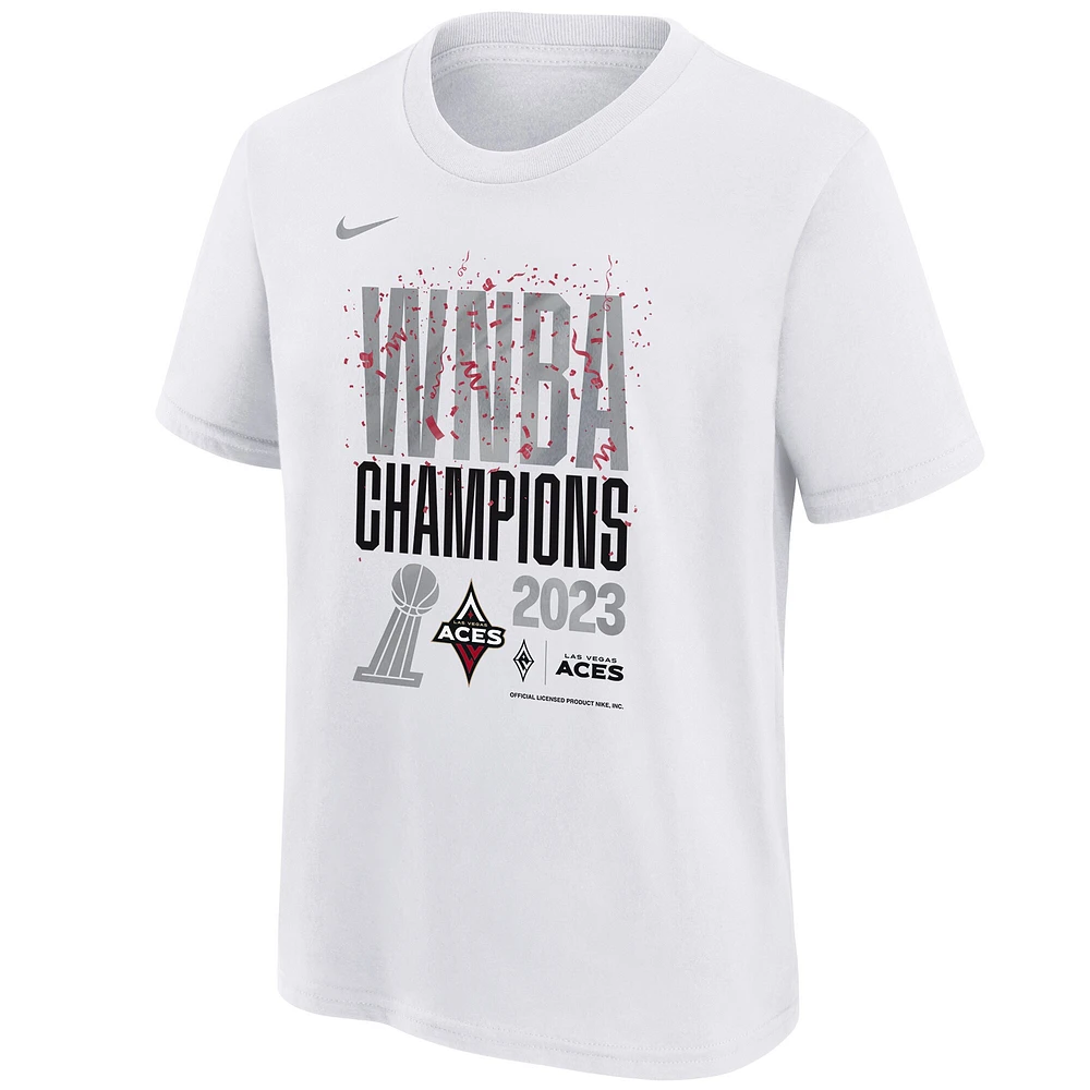 Youth Nike White Las Vegas Aces 2023 WNBA Finals Champions Authentic Parade T-Shirt