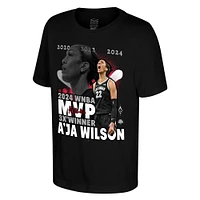 T-shirt noir A'ja Wilson Las Vegas Aces 2024 WNBA MVP pour jeunes Stadium Essentials