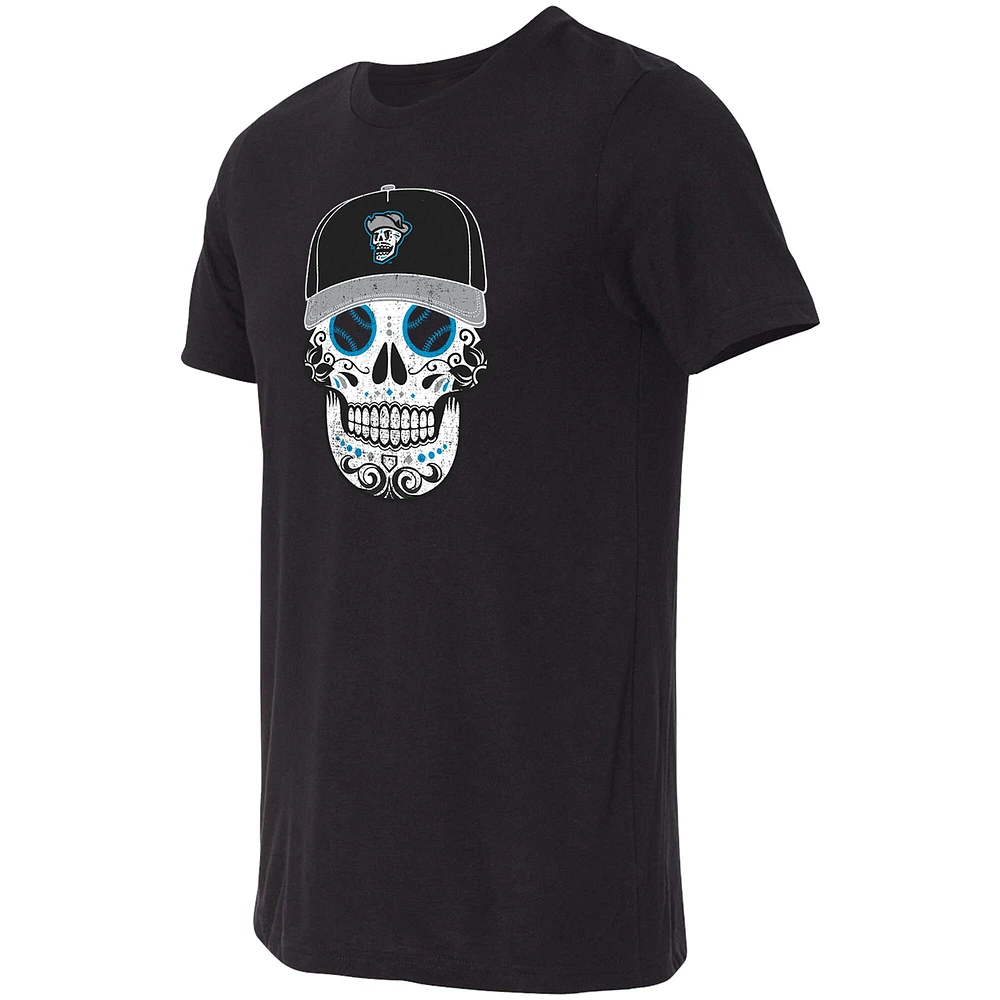 T-shirt noir à trois mélanges Reyes de Plata Las Vegas Copa la Diversion Sugar Skull pour homme