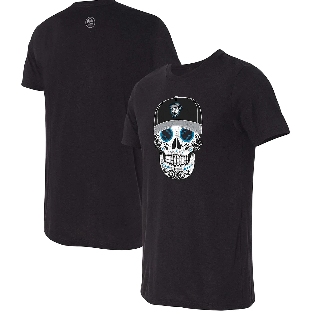 T-shirt noir à trois mélanges Reyes de Plata Las Vegas Copa la Diversion Sugar Skull pour homme