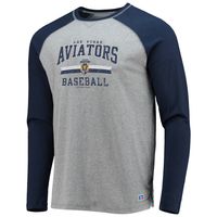 Men's Navy/Heathered Gray Las Vegas Aviators Long Sleeve Baseball T-Shirt