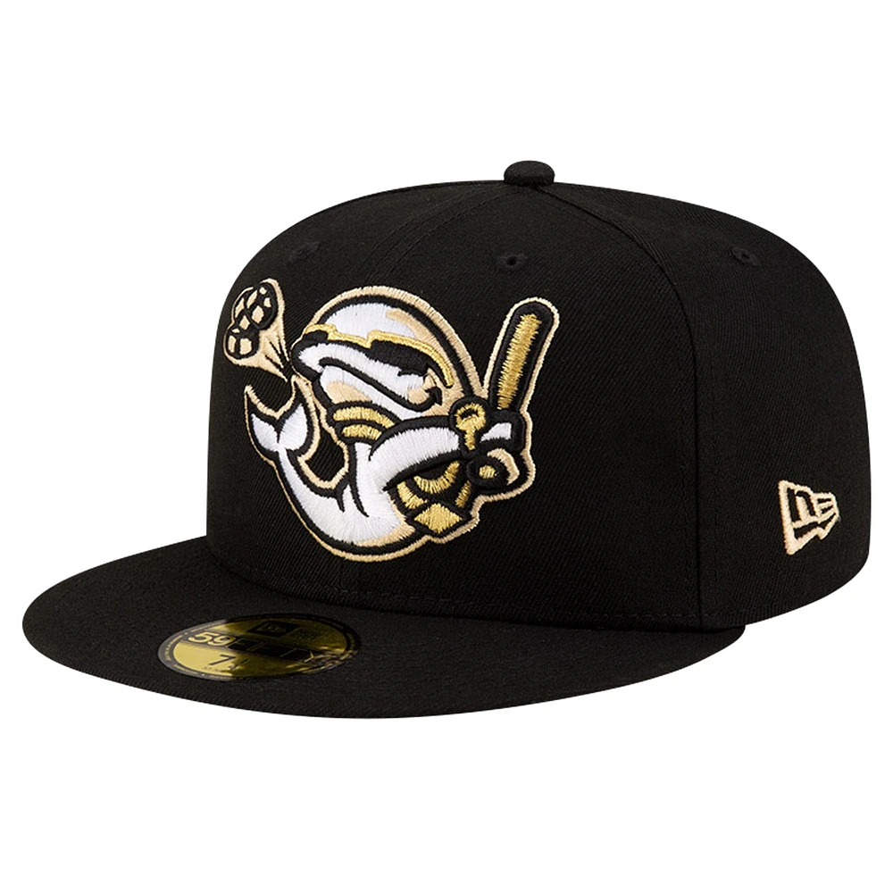 Men's New Era Black Las Vegas Aviators Theme Night Whales 59FIFTY Fitted Hat