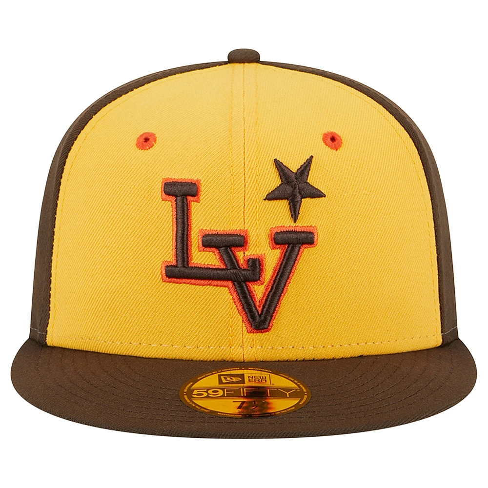 Casquette ajustée New Era jaune Las Vegas Aviators Theme Nights Stars 59FIFTY pour homme