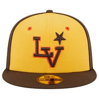 Men's New Era Yellow Las Vegas Aviators Theme Nights Stars  59FIFTY Fitted Hat