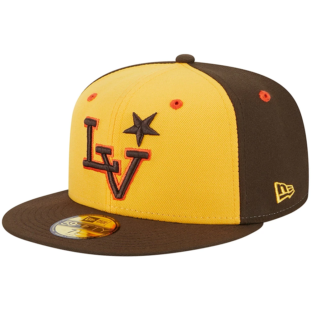 Casquette ajustée New Era jaune Las Vegas Aviators Theme Nights Stars 59FIFTY pour homme