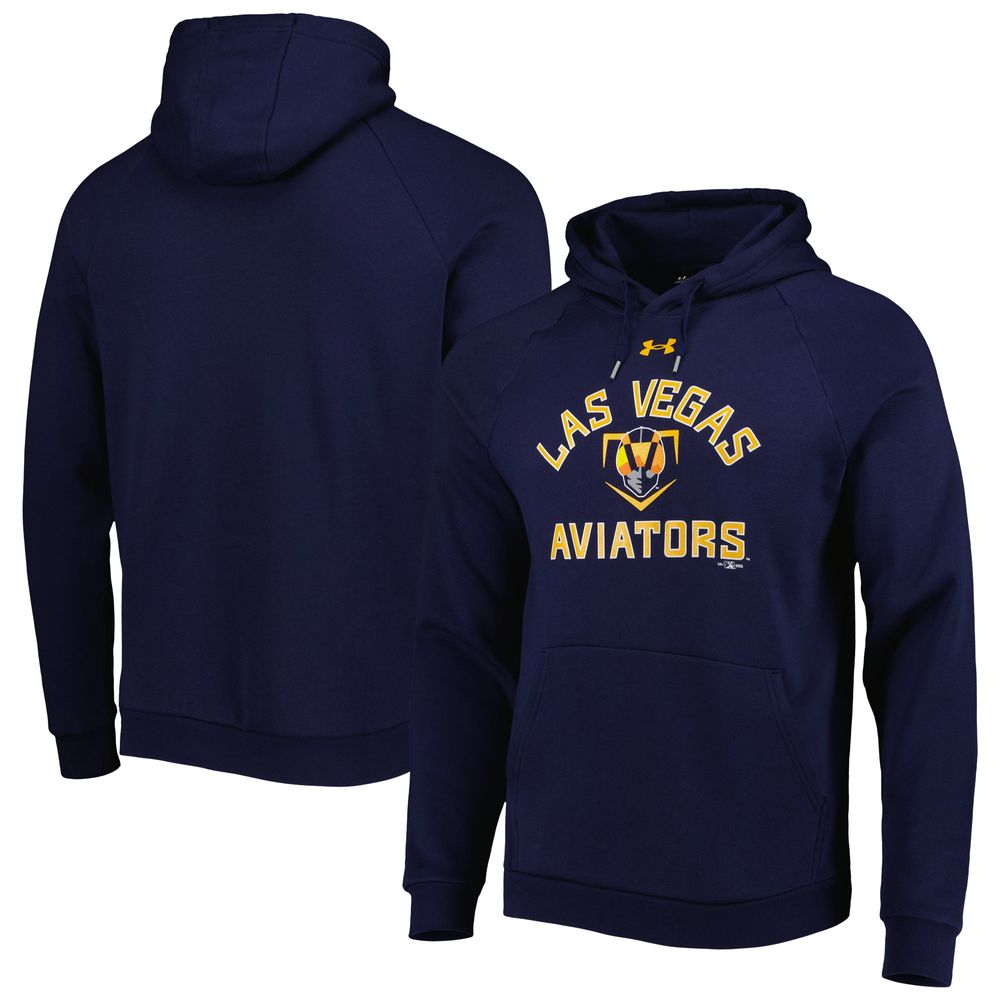 Men's Under Armour Navy Las Vegas Aviators All Day Raglan Fleece Pullover Hoodie