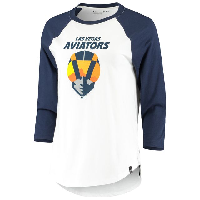 Under Armour - T-shirt de baseball à manches trois-quarts Las Vegas Aviators bleu marine/blanc pour femme