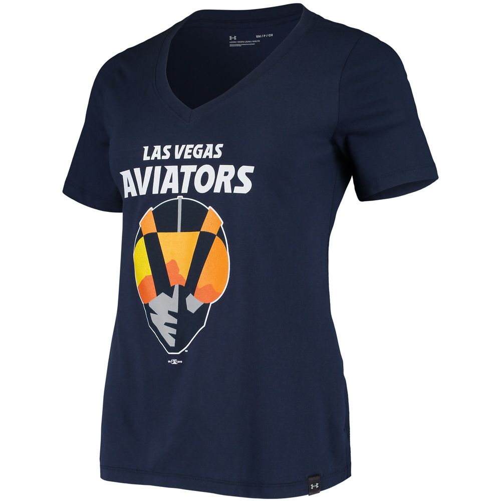 Women's Under Armour Navy Las Vegas Aviators Performance V-Neck T-Shirt