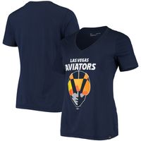 Women's Under Armour Navy Las Vegas Aviators Performance V-Neck T-Shirt