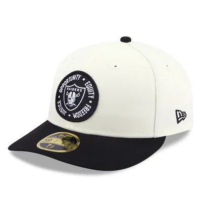 Las Vegas Raiders New Era 2022 Inspire Change  59FIFTY Low Profile Fitted Hat - Cream/Black
