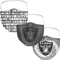 Paquet de 3 couvre-visages Fanatics pour adultes Las Vegas Raiders