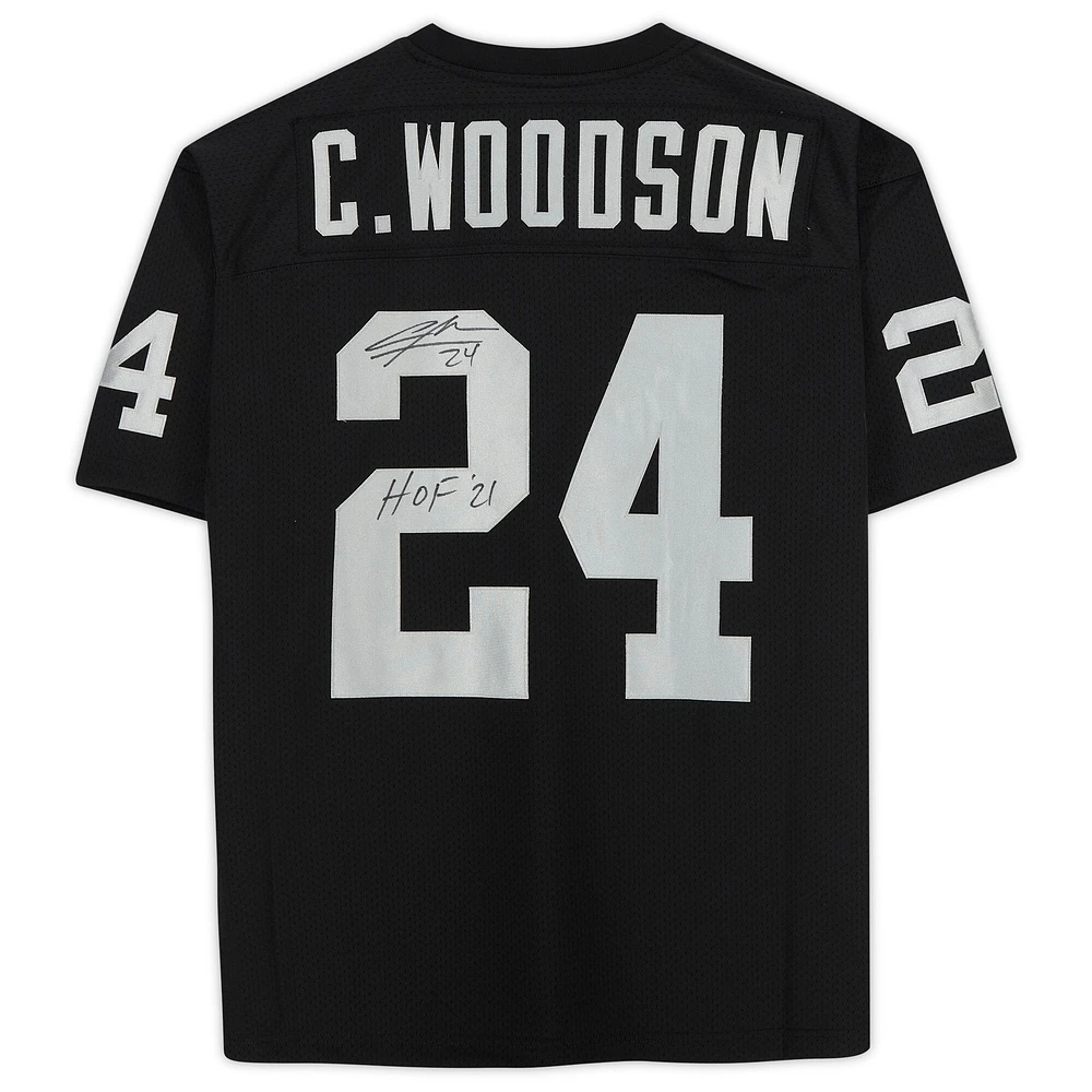 Charles Woodson Black Las Vegas Raiders Autographed Mitchell & Ness Authentic Player Jersey with "HOF 21" Inscription
