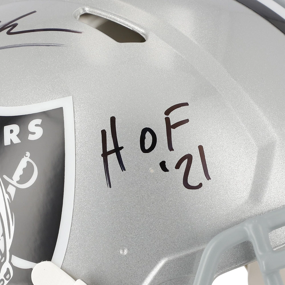 Charles Woodson Las Vegas Raiders Autographed Half & Half Riddell Speed Authentic Helmet with "HOF 21" Inscription - Signature on Las Vegas Side
