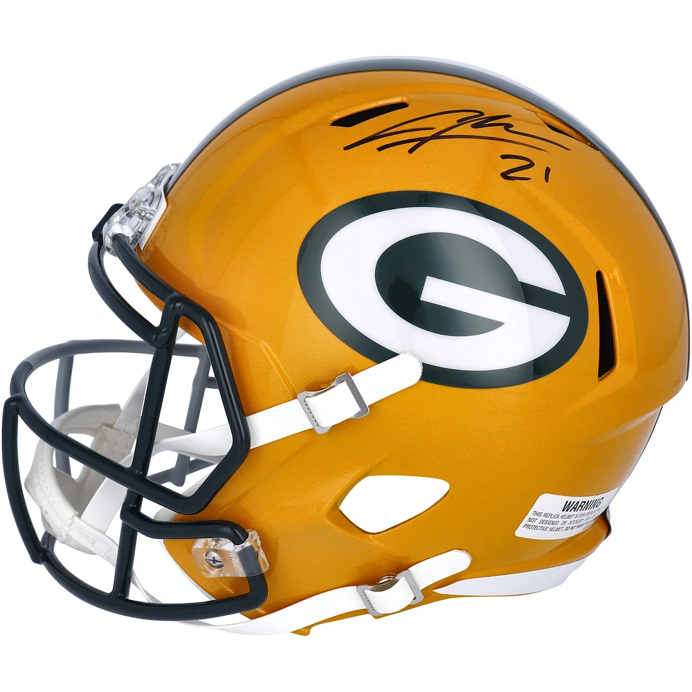 Casque réplique autographié demi-moitié Riddell Speed des Las Vegas Raiders de Charles Woodson - Signature du côté de Green Bay