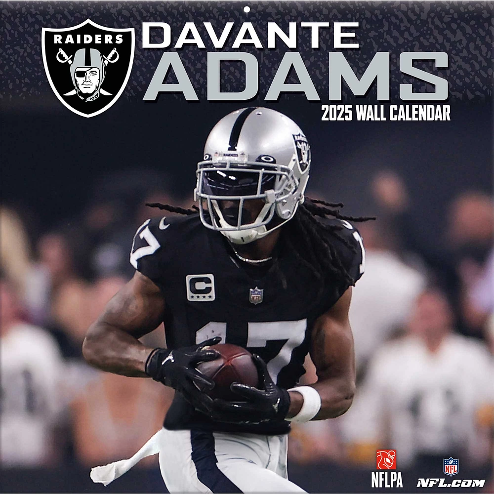 Calendrier mural des joueurs Davante Adams Las Vegas Raiders 2025 12" x 12"