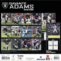 Calendrier mural des joueurs Davante Adams Las Vegas Raiders 2025 12" x 12"