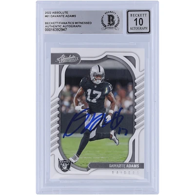 Davante Adams Las Vegas Raiders Autographed 2022 Panini Absolute #61 Beckett Fanatics Witnessed Authenticated 10 Card 