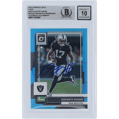 Davante Adams Las Vegas Raiders Autographed 2022 Panini Donruss Optic Aqua #103 #/299 Beckett Fanatics Witnessed Authenticated 10 Card