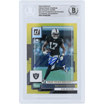 Davante Adams Las Vegas Raiders Carte authentifiée autographiée Panini Donruss 2022 Premium #94 Beckett Fanatics