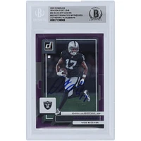Davante Adams Las Vegas Raiders Autographed 2022 Panini Donruss Purple Season Stat Line #94 #/123 Beckett Fanatics Witnessed Authenticated Card