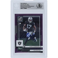 Davante Adams Las Vegas Raiders Autographed 2022 Panini Donruss Purple Season Stat Line #94 #/123 Beckett Fanatics Witnessed Authenticated Card
