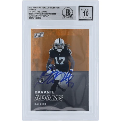 Davante Adams Las Vegas Raiders Autographed 2022 Panini National Convention Orange #15 #/199 Beckett Fanatics Witnessed Authenticated 10 Card