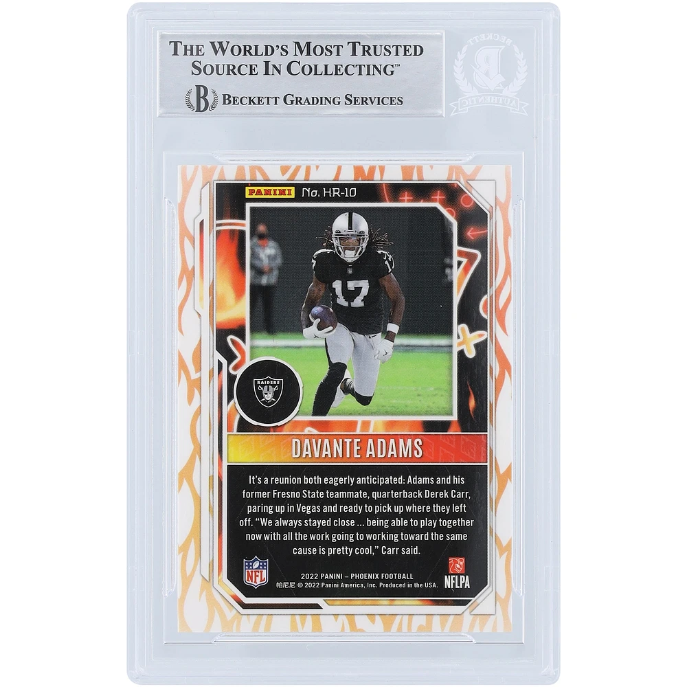 Davante Adams Las Vegas Raiders Autographed 2022 Panini Phoenix Hot Routes #HR-10 Beckett Fanatics Witnessed Authenticated /10 Card