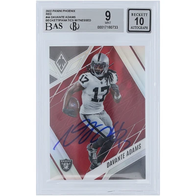 Davante Adams Las Vegas Raiders Autographed 2022 Panini Phoenix Red #44 #/250 Beckett Fanatics Witnessed Authenticated 9/10 Card