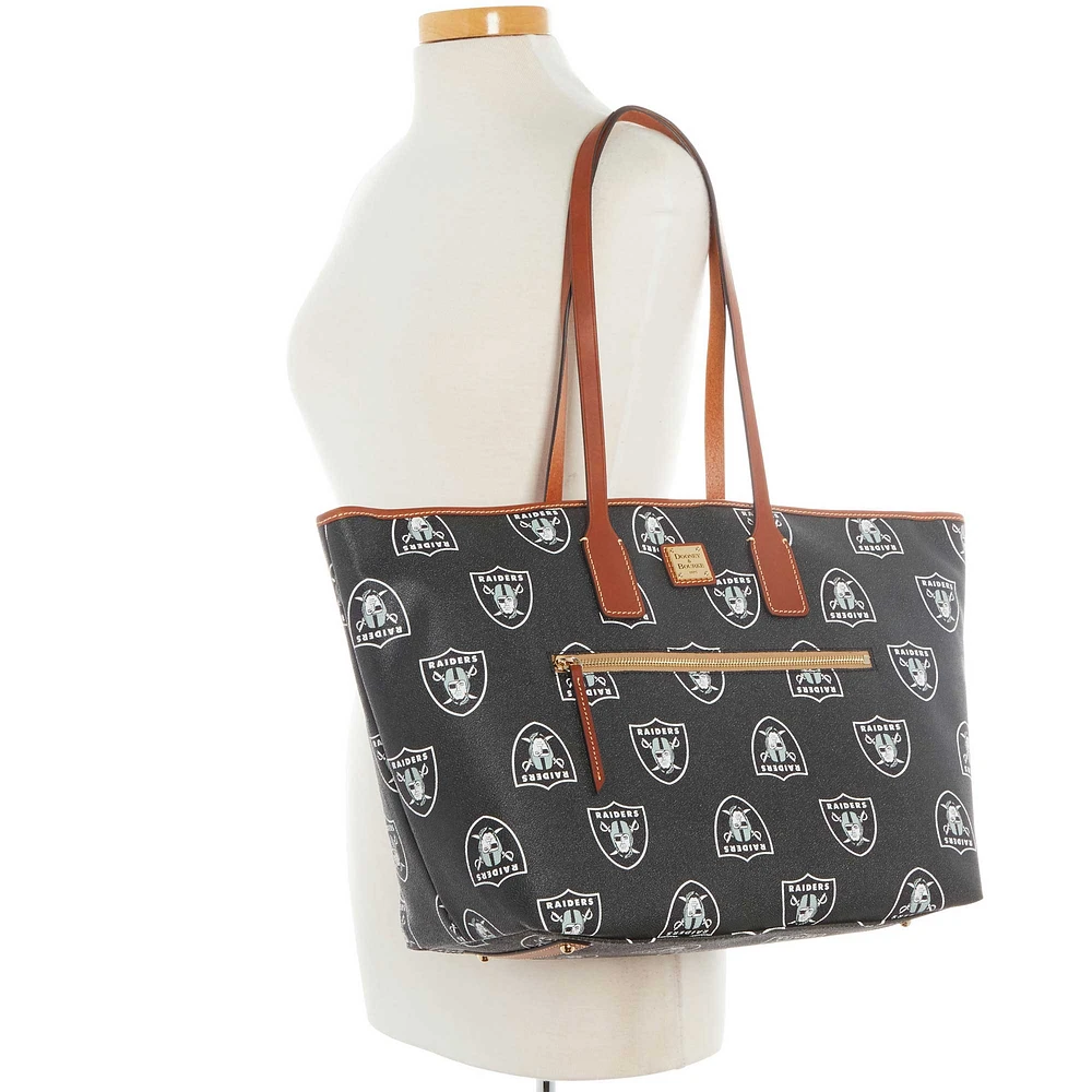 Dooney & Bourke Las Vegas Raiders Sporty Monogram Grand sac fourre-tout zippé